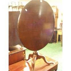 Late Georgian mahogany round tilt top table on turned column and tripod base £280 - 320...