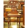 Image 1 : Early Victorian mahogany hall chair with shell shaped back with turned legs £60 - 80...