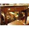 Image 1 : Bow fronted single drawer writing table with ring turned legs £300 - 400...