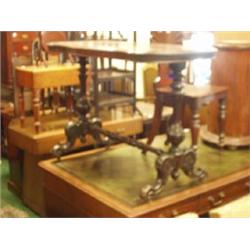 Victorian centre table with shaped top and turned stretcher £80 - 120...
