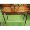 Image 1 : Regency mahogany bow fronted two drawer writing table on turned and tapering legs £280 - 320...
