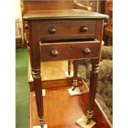 Superb early Victorian mahogany work table on reeded legs in the manner of Gillows £300 - 500...