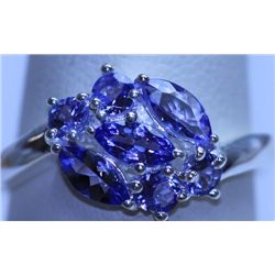 11.65 CTW TANZANITE RING .925 STERLING SILVER