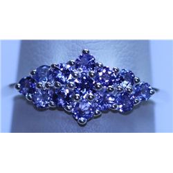 11.00 CTW TANZANITE RING .925 STERLING SILVER