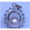 Image 1 : 18.90 CTW PURPLE PEARL AND CZ PENDANT