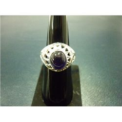 NATURAL 34.50 CTW  AMETHYST RING .925 STERLING SILVER