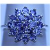 Image 1 : 13.40 CTW TANZANITE RING .925 STERLING SILVER
