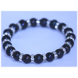 93.75 CTW BLACK PEARL AND CZ BRACELET