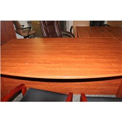 AUTUMN MAPLE BOWFRONT 6' L SHAPE EXECUTIVE DESK (REVERSABLE)