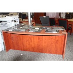 AUTUMN MAPLE BOWFRONT 6' L SHAPE EXECUTIVE DESK (RH)