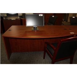AUTUMN MAPLE BOWFRONT 6'  EXECUTIVE DESK