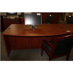 AUTUMN MAPLE BOWFRONT 6'  EXECUTIVE DESK
