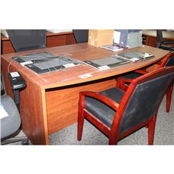 AUTUMN MAPLE BOWFRONT 6'  EXECUTIVE DESK C/W MATCHING CREDENZA