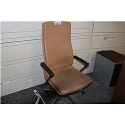 GLOBAL TAN LEATHER HI BACK EXECUTIVE CHAIR
