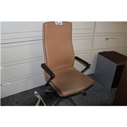 GLOBAL TAN LEATHER HI BACK EXECUTIVE CHAIR