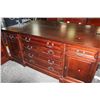 Image 2 : WALNUT TRADITIONAL DESK C/W MATCHING CREDENZA