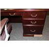 Image 2 : MAHOGANY TRADITIONAL INLAY TOP EXECUTIVE DESK (SOME DAMAGE)