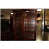 Image 1 : WALNUT TRADITIONAL 6' SLIDING GLASS DOOR BOOKCASE