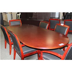 CHERRY RACE TRACK 8' BOARDROOM TABLE