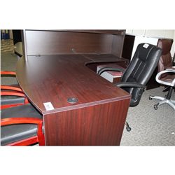 ESPRESSO BOWFRONT 6' L SHAPED EXECUTIVE DESK (RH)