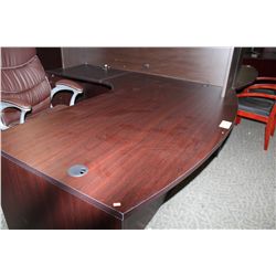 ESPRESSO BOWFRONT 6' L SHAPED EXECUTIVE DESK (LH)