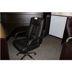 BLACK LEATHER HI BACK EXECUTIVE CHAIR (68)