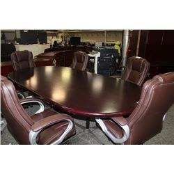 MAHOGANY RACETRACK 8' BOARDROOM TABLE