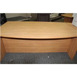 HONEY MAPLE BOWFRONT 6' EXECUTIVE DESK