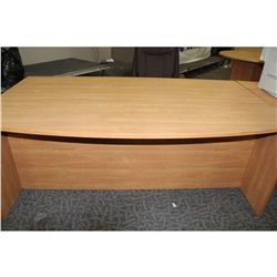 HONEY MAPLE BOWFRONT 6' EXECUTIVE DESK