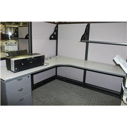 GREY 4 PERSON 12' X 12' MODULAR WORK STATION
