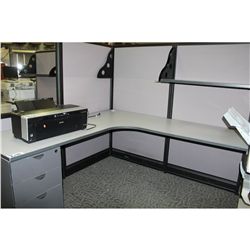 GREY 4 PERSON 12' X 12' MODULAR WORK STATION