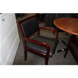 MAHOGANY FRAMED BLACK CLIENT CHAIR (S2)