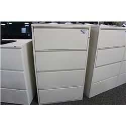 BEIGE 4 DRAWER LATERAL FILE CABINET