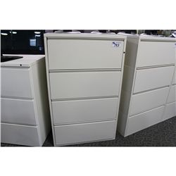 BEIGE 4 DRAWER LATERAL FILE CABINET