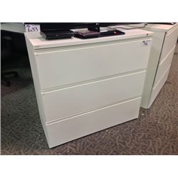 BEIGE 3 DRAWER LATERAL FILE CABINET