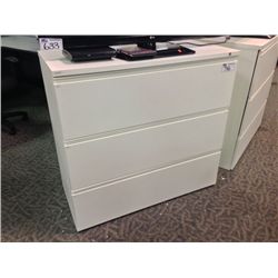BEIGE 3 DRAWER LATERAL FILE CABINET