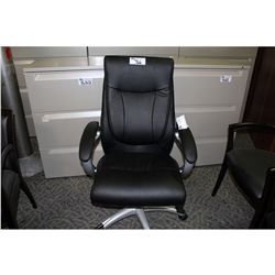 BLACK LEATHER HI BACK EXECUTIVE CHAIR (57)