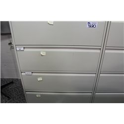 GREY 4 DRAWER LATERAL FILE CABINET