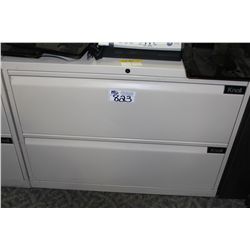 GREY 2 DRAWER LATERAL FILE CABINET
