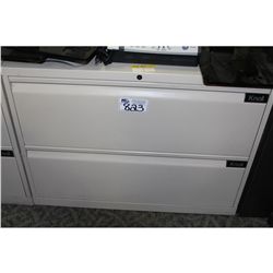 GREY 2 DRAWER LATERAL FILE CABINET