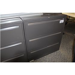 CHARCOAL GREY 3 DRAWER LATERAL FILE CABINET