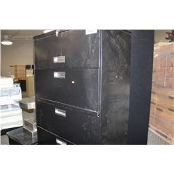 BLACK 5 DRAWER LATERAL CABINET