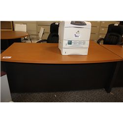 MAPLE/GREY BOWFRONT L SHAPED EXECUTIVE DESK