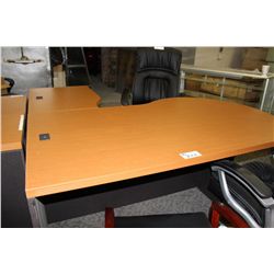 MAPLE/GREY P-TOP L SHAPED EXECUTIVE DESK