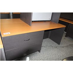 MAPLE/GREY 6' CREDENZA C/W HUTCH