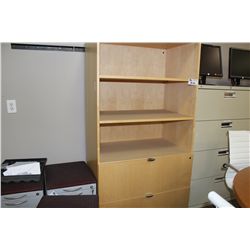 MAPLE 2 DRAWER LATERAL FILE WITH OVERSHELF
