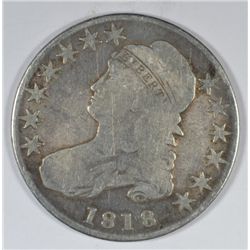1818   BUST HALF DOLLAR, VG+