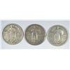 Image 1 : 3-1917 T1 STANDING LIBERTY QUARTERS "GRADING SET" (VG,FINE,VF)