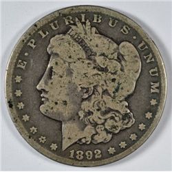 1892-CC MORGAN DOLLAR VG