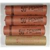 Image 1 : 4-SHOTGUN WRAPPED LINCOLN ONE CENT ROLLS 1953-D GEM BU, SCARCE